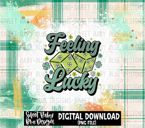 Feeling lucky- St Patrick's Day- 20 oz. skinny tumbler- 2023 -PNG file- Digital Download