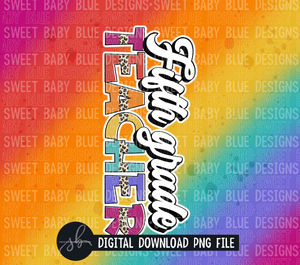 Fifth grade teacher- 20 oz. skinny tumbler- 2022 -PNG file- Digital Download