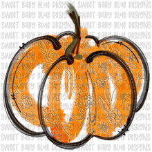 Floral doodle Pumpkin- Fall- PNG file- Digital Download