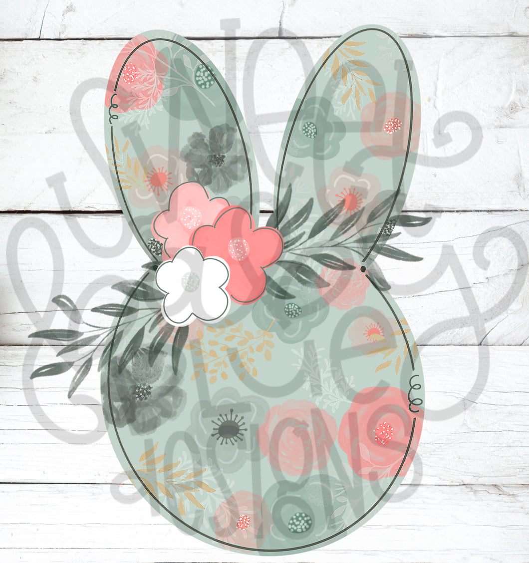 Floral Bunny- Easter- PNG file- Digital Download
