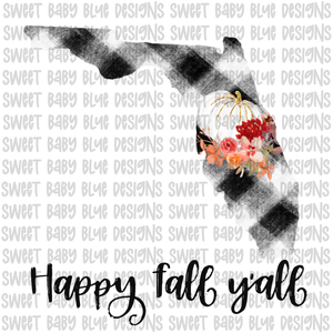 Florida Happy Fall y'all- Fall- PNG file- Digital Download