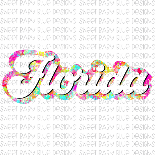 Florida- State- Paint Splatter- PNG file- Digital Download