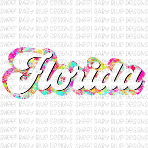 Florida- State- Paint Splatter- PNG file- Digital Download