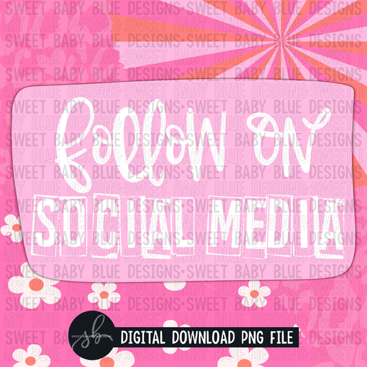 Follow on social media- Interactive post- 2022- PNG file- Digital Download