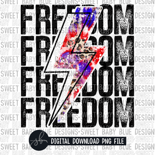 Freedom- Stacked- Bolt- Summer- 4th of July- 2022- PNG file- Digital Download