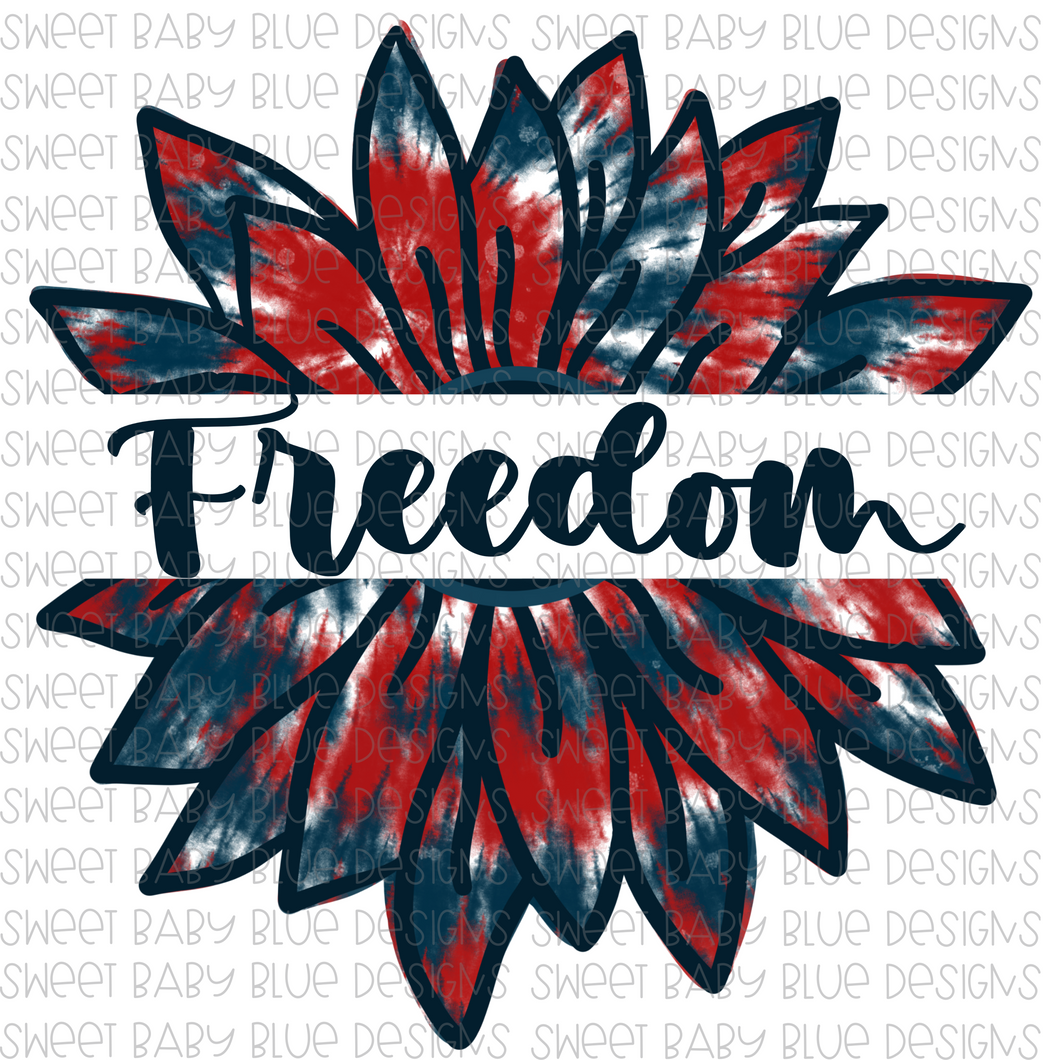 Freedom- Sunflower- Watercolor- PNG file- Digital Download