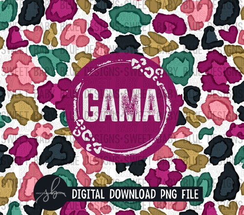 Gama- Purple leopard- 20 oz. skinny tumbler- 2022 -PNG file- Digital Download