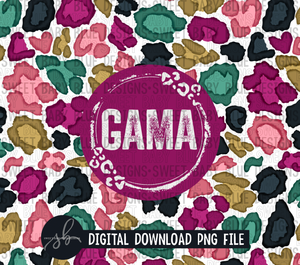 Gama- Purple leopard- 20 oz. skinny tumbler- 2022 -PNG file- Digital Download
