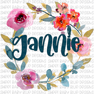 Gannie- Floral- PNG file- Digital Download