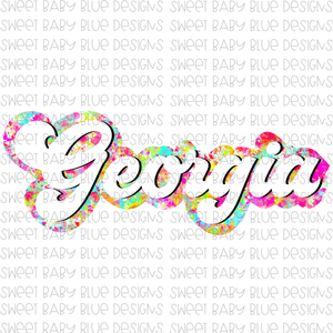 Georgia- State- Paint Splatter- PNG file- Digital Download