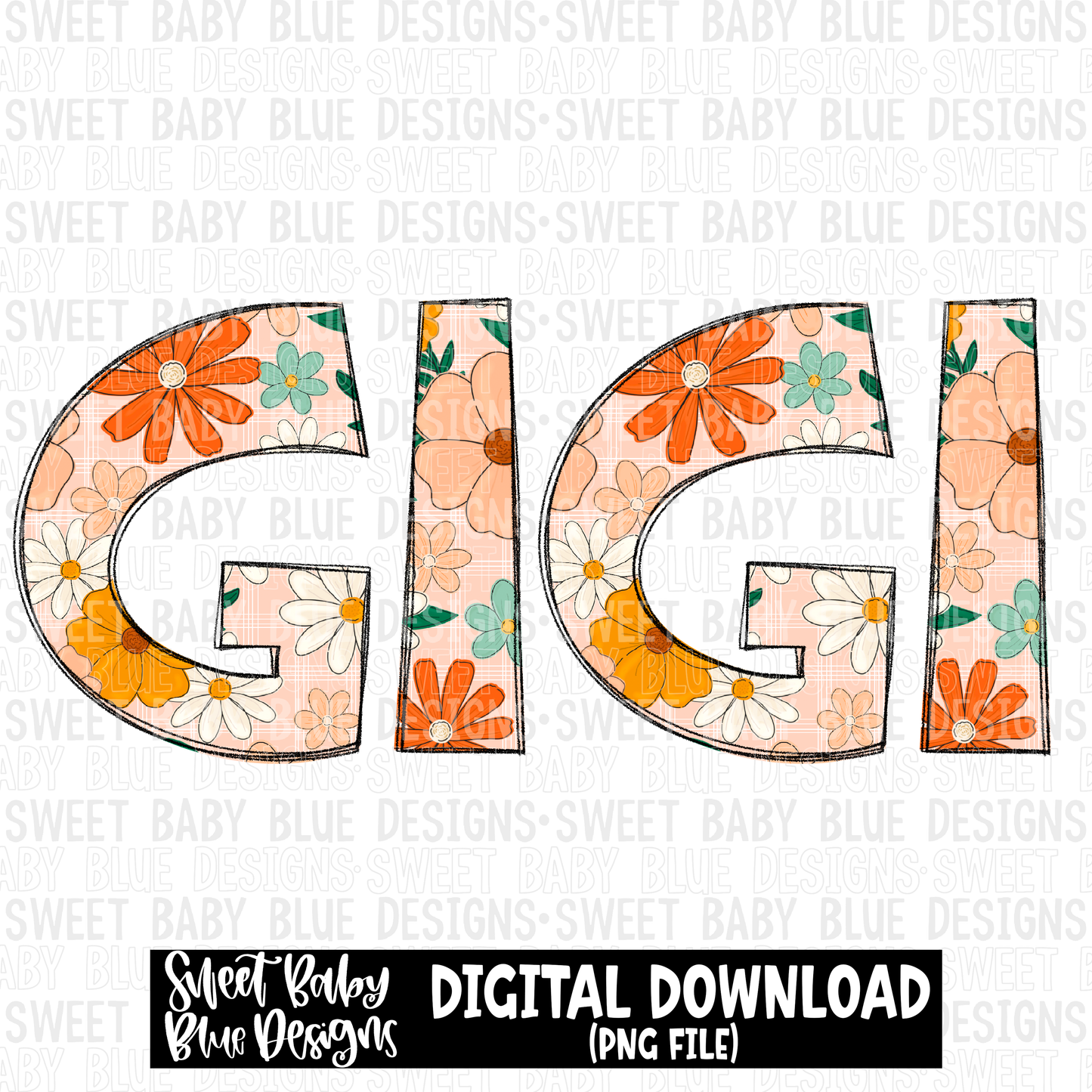 Gigi- Floral - 2023 - PNG file- Digital Download