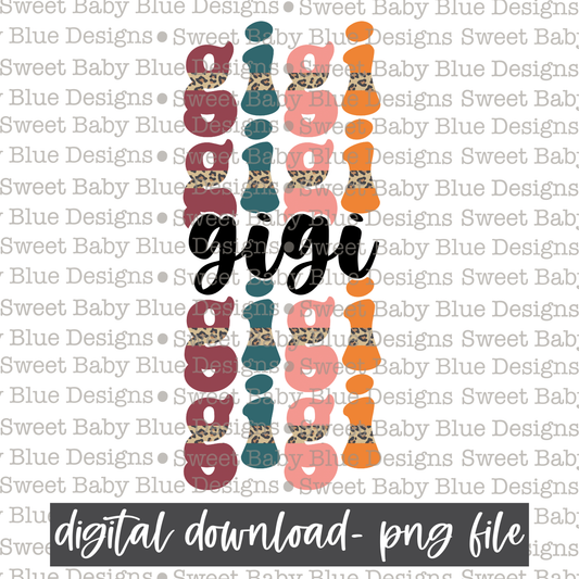 Gigi- Stacked- Leopard - 2021- PNG file- Digital Download