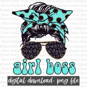 Girl boss- Messy bun- PNG file- Digital Download