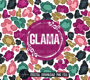 Glama- Leopard tumbler- 20 oz. skinny tumbler- 2022 -PNG file- Digital Download