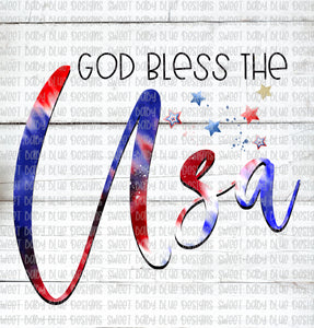 God bless the USA- PNG file- Digital Download
