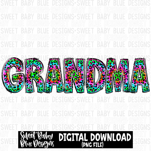 Grandma- Leopard - 2023 - PNG file- Digital Download