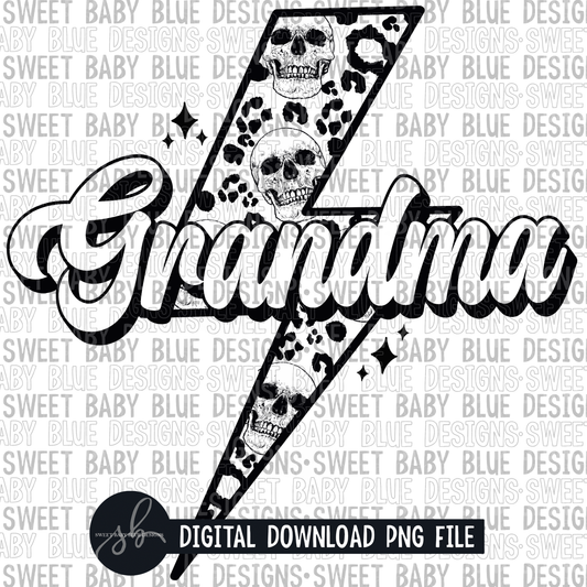 Grandma- Skeleton- Bolt- 2022- PNG file- Digital Download