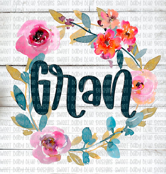 Gran- Floral- PNG file- Digital Download