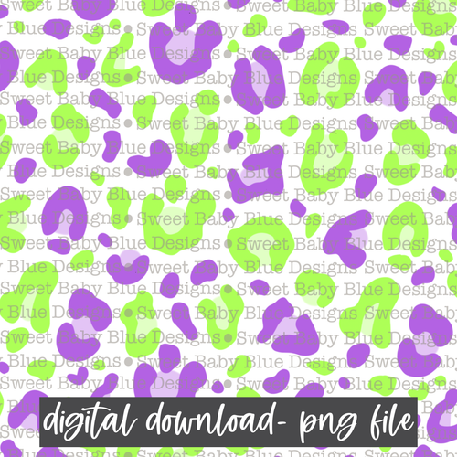 Green/ Purple leopard- Digital paper-  2021- PNG file- Digital Download