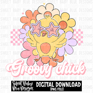 Groovy chick- Easter - 2023 - PNG file- Digital Download