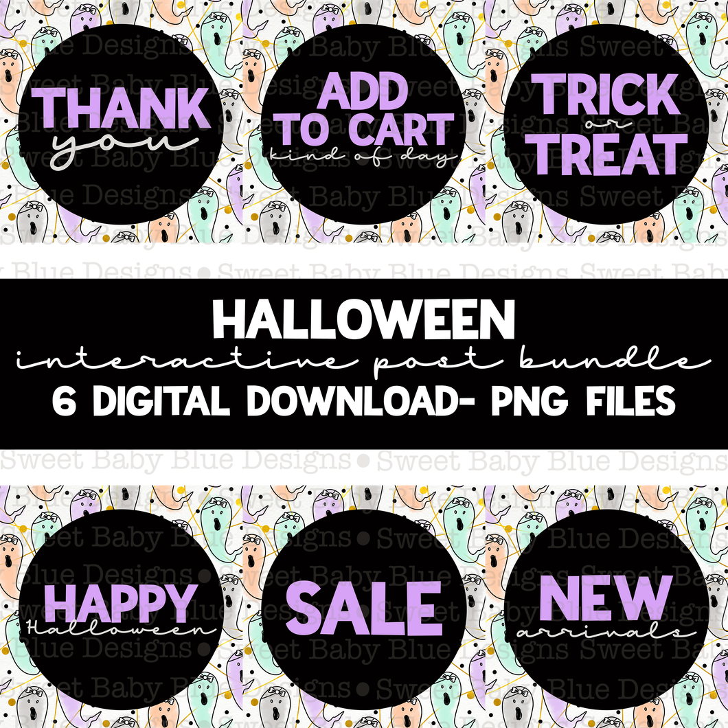 Halloween ghost Interactive post bundle - Interactive post- 2021- PNG file- Digital Download