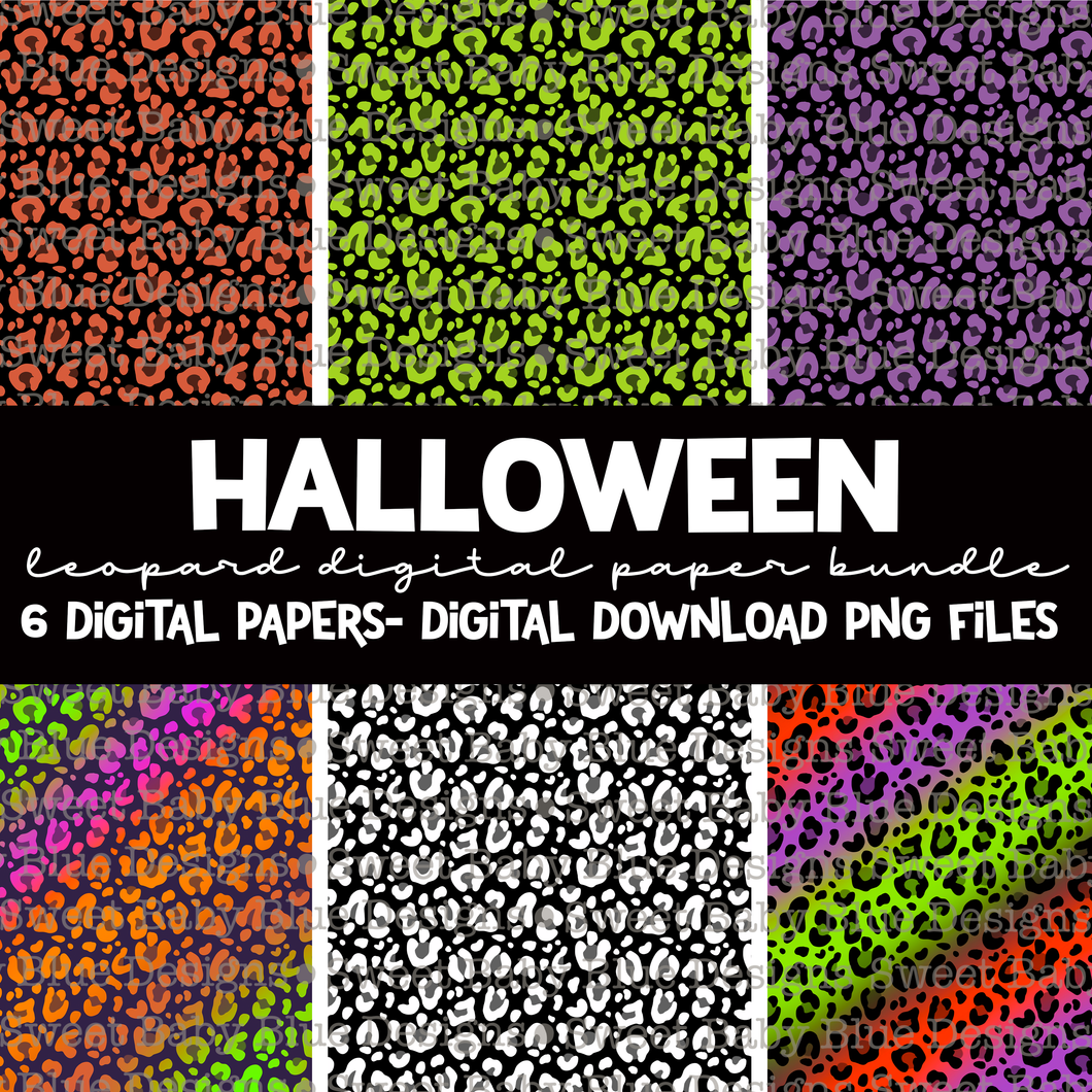 Halloween- Leopard- Digital paper bundle- Digital paper- 2021- PNG file- Digital Download