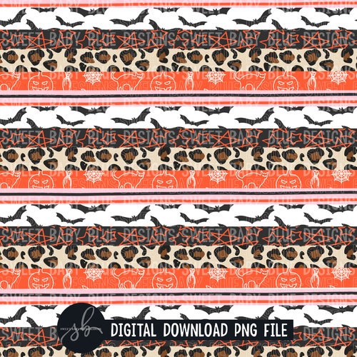 Halloween- Printed stripe- Digital paper- 2022- PNG file- Digital Download