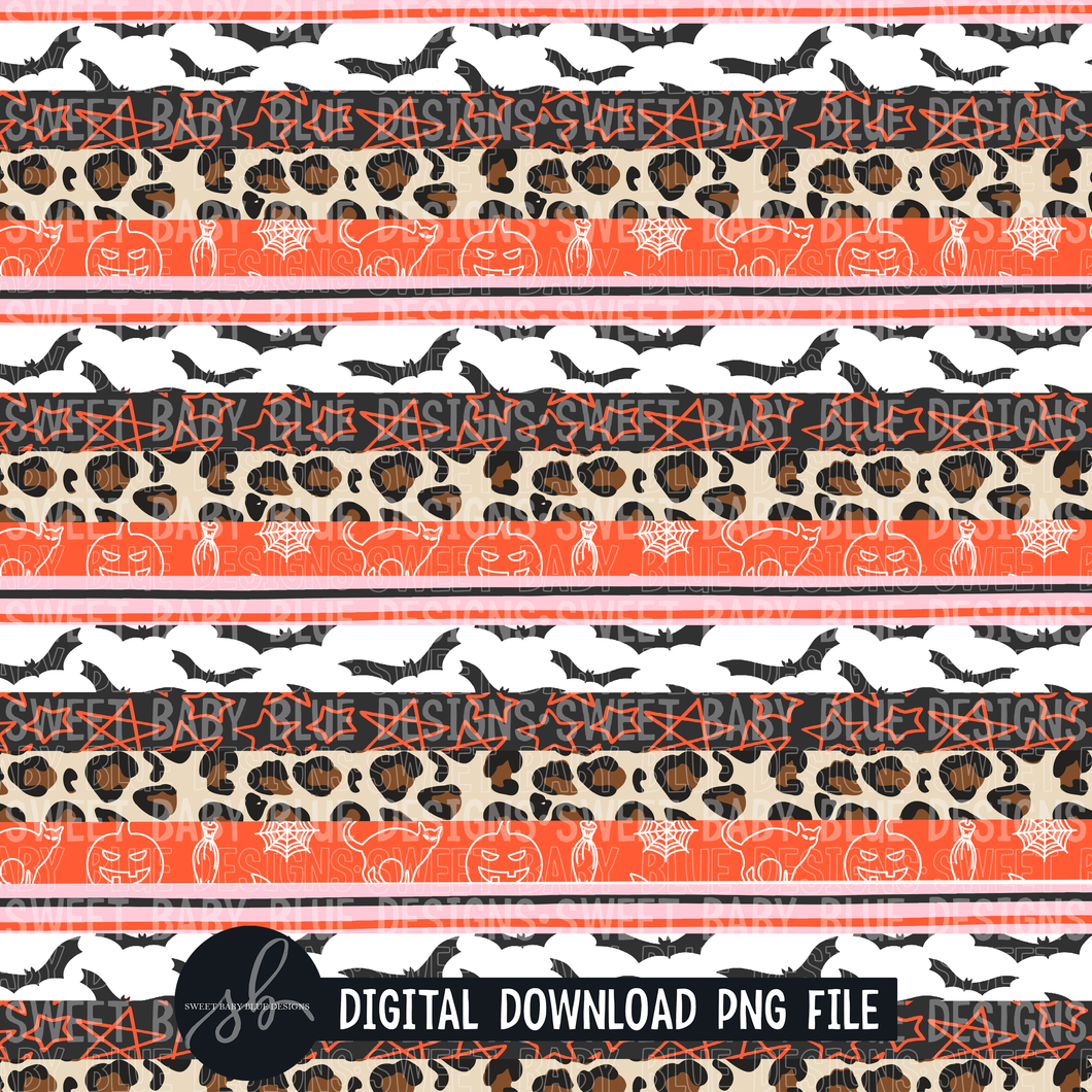 Halloween- Printed stripe- Digital paper- 2022- PNG file- Digital Download