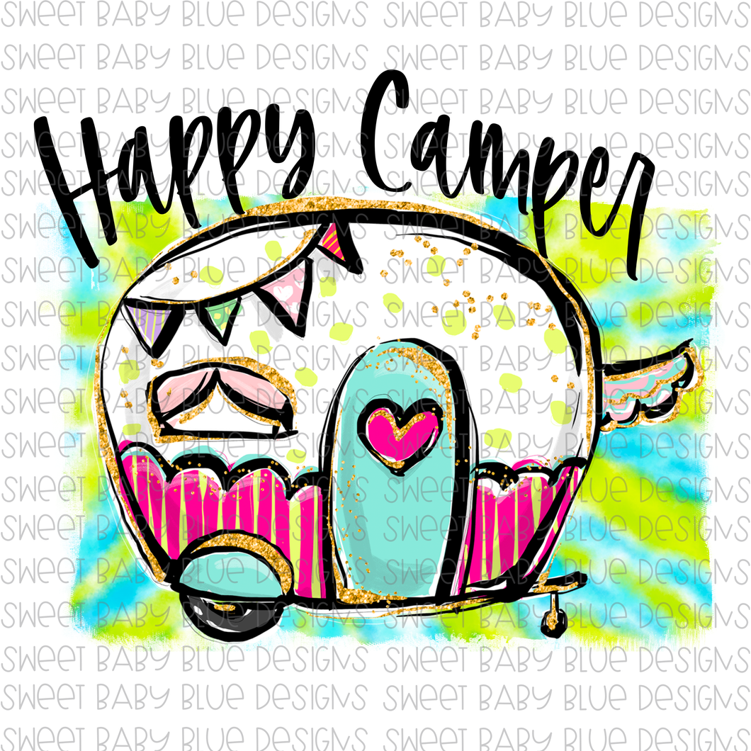 Happy camper- PNG file- Digital Download