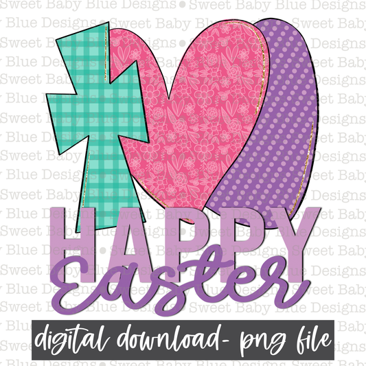Happy Easter- Peace love Easter egg- PNG file- Digital Download