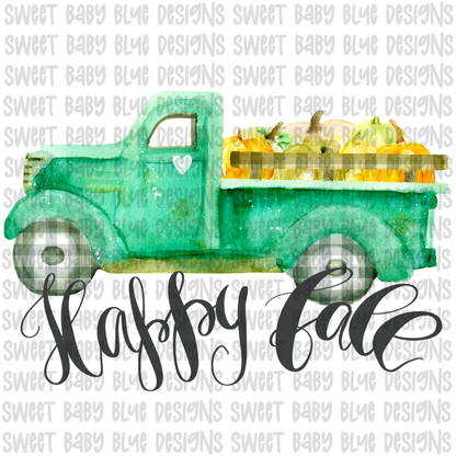 Happy Fall- Truck- PNG file- Digital Download