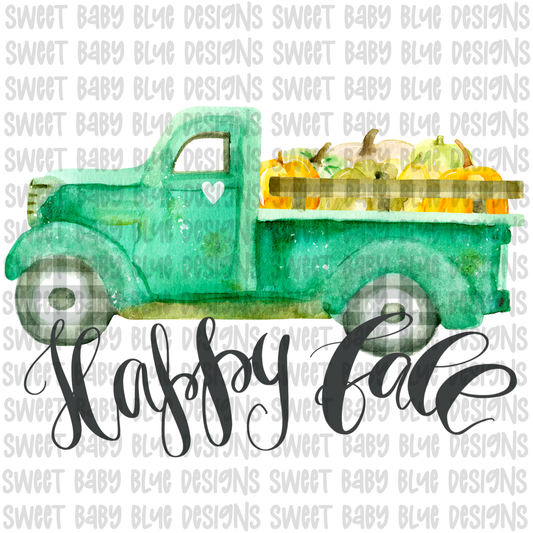 Happy Fall- Truck- PNG file- Digital Download
