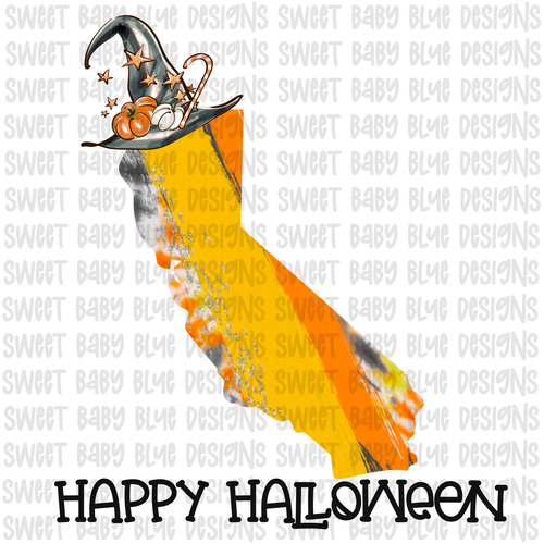 Happy Halloween- California- Halloween- PNG file- Digital Download