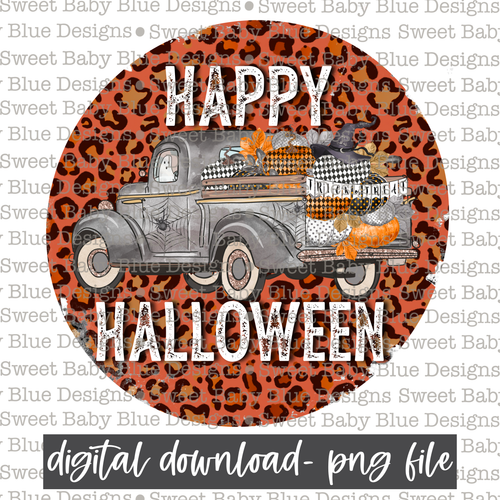 Happy Halloween- Leopard- Truck- 2021- PNG file- Digital Download