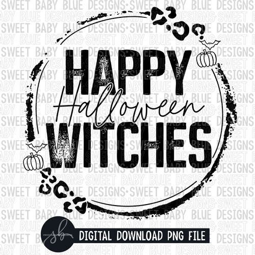 Happy Halloween witches- Single color- Halloween- 2022 - PNG file- Digital Download
