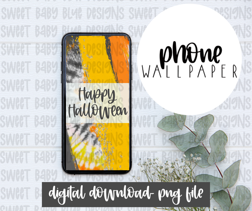 Happy Halloween- Tie Dye- Phone Wallpaper- PNG file- Digital Download