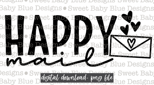 Happy mail- Letter - Thermal Sticker- Designed in 2.25 x 1.25- 2021-  PNG file- Digital Download