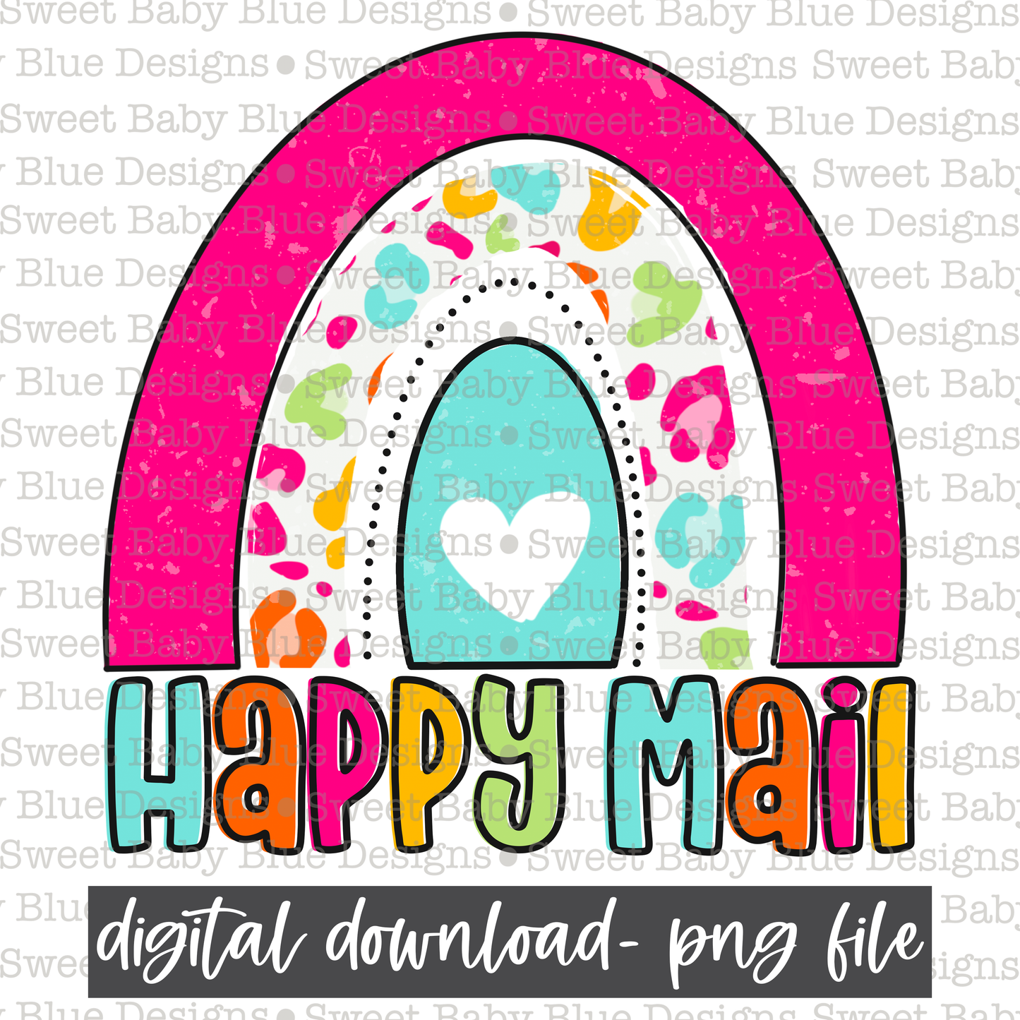 Happy mail- Rainbow- 2021- PNG file- Digital Download