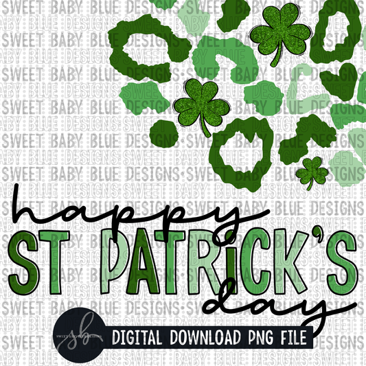 Happy St. Patrick's Day- St. Patrick's Day - Leopard- Interactive post - 2022 -PNG file- Digital Download