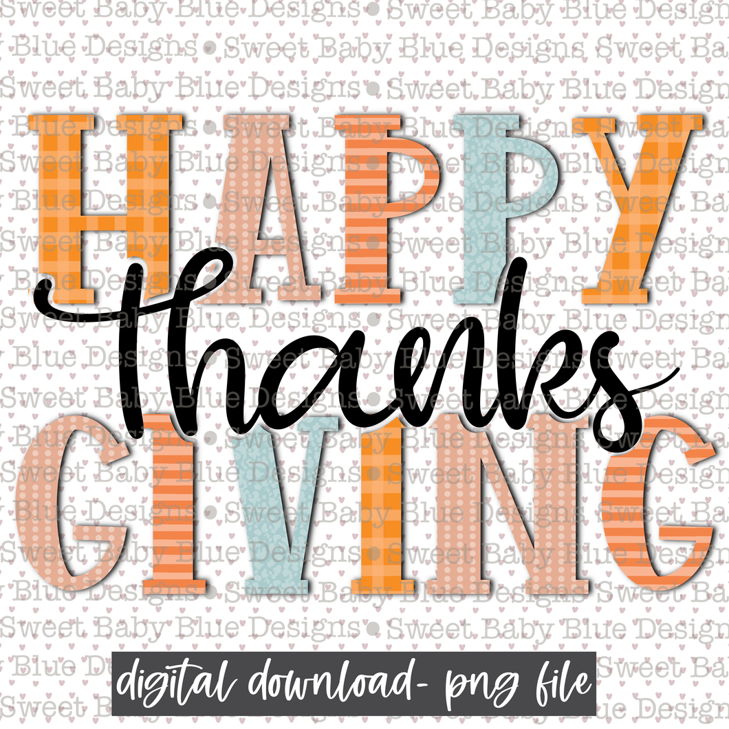 Happy Thanksgiving- Interactive post- Thanksgiving-  PNG file- Digital Download