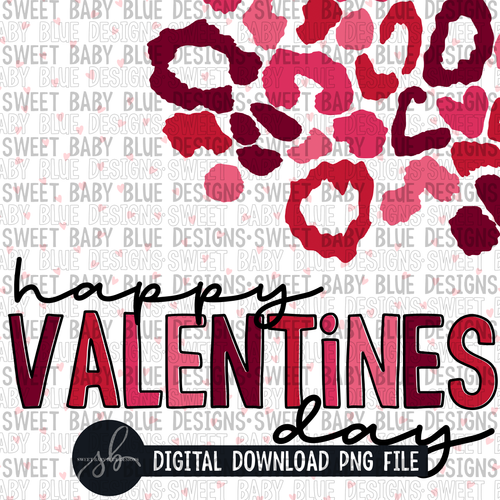 Happy Valentine's Day - Leopard- Interactive post - 2022 -PNG file- Digital Download