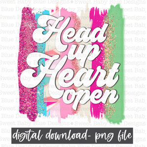 Head up heart open- Brushstroke- PNG file- Digital Download