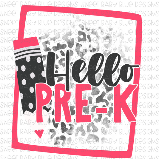 Hello Pre-k- PNG file- Digital Download
