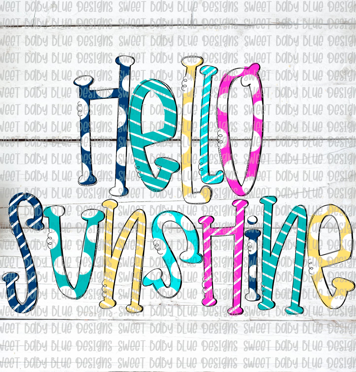 Hello Sunshine- Summer PNG file- Digital Download