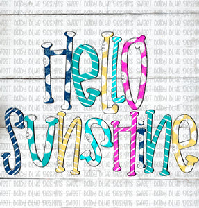 Hello Sunshine- Summer PNG file- Digital Download