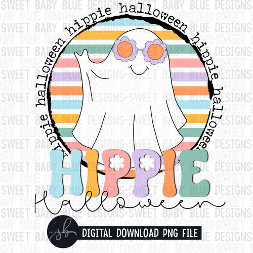 Hippie Halloween- Halloween- Retro- 2022 - PNG file- Digital Download