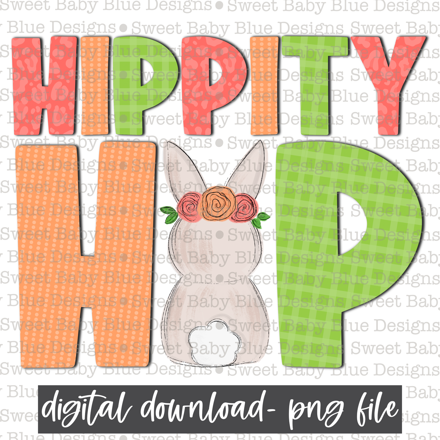 Hippity hop- Easter- PNG file- Digital Download