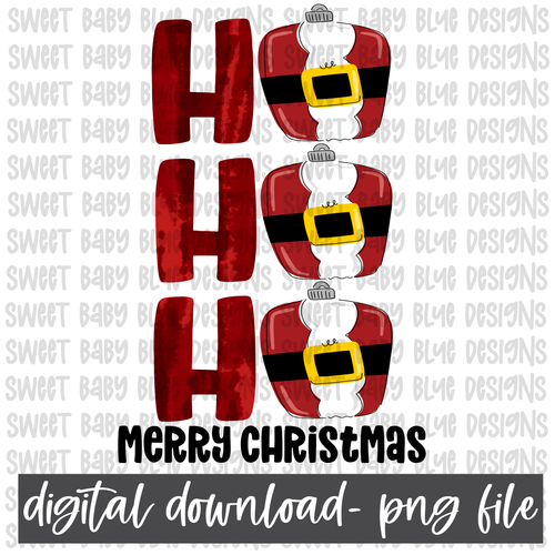 Ho Ho Ho Merry Christmas- Christmas- PNG file- Digital Download
