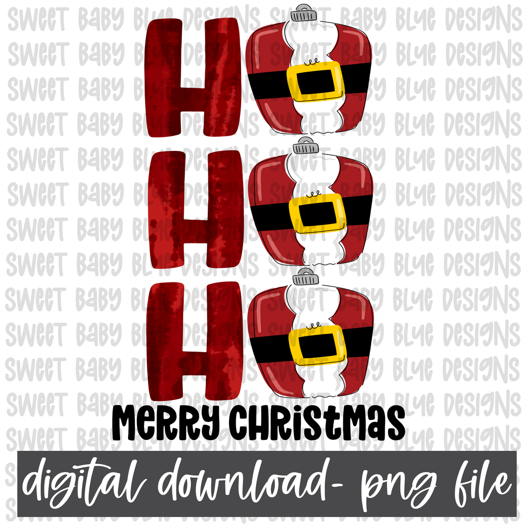 Ho Ho Ho Merry Christmas- Christmas- PNG file- Digital Download