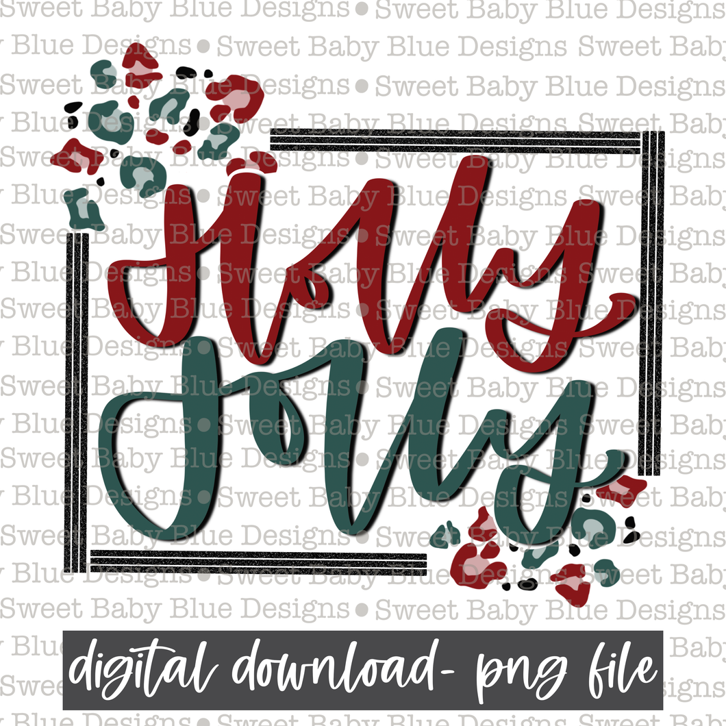Holly jolly- Leopard- Christmas - 2021- PNG file- Digital Download
